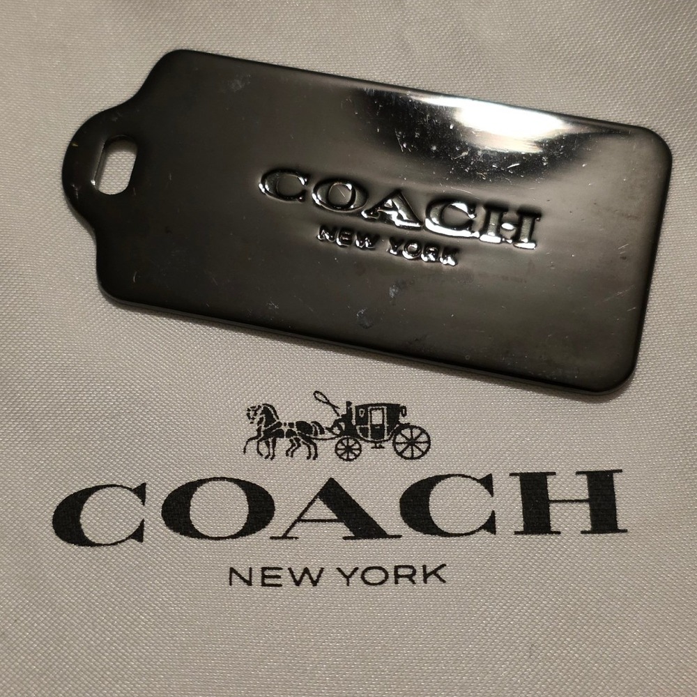 Coach Gunmetal Pewter Metal Logo Bag Hangtag Replacement Large Unisex